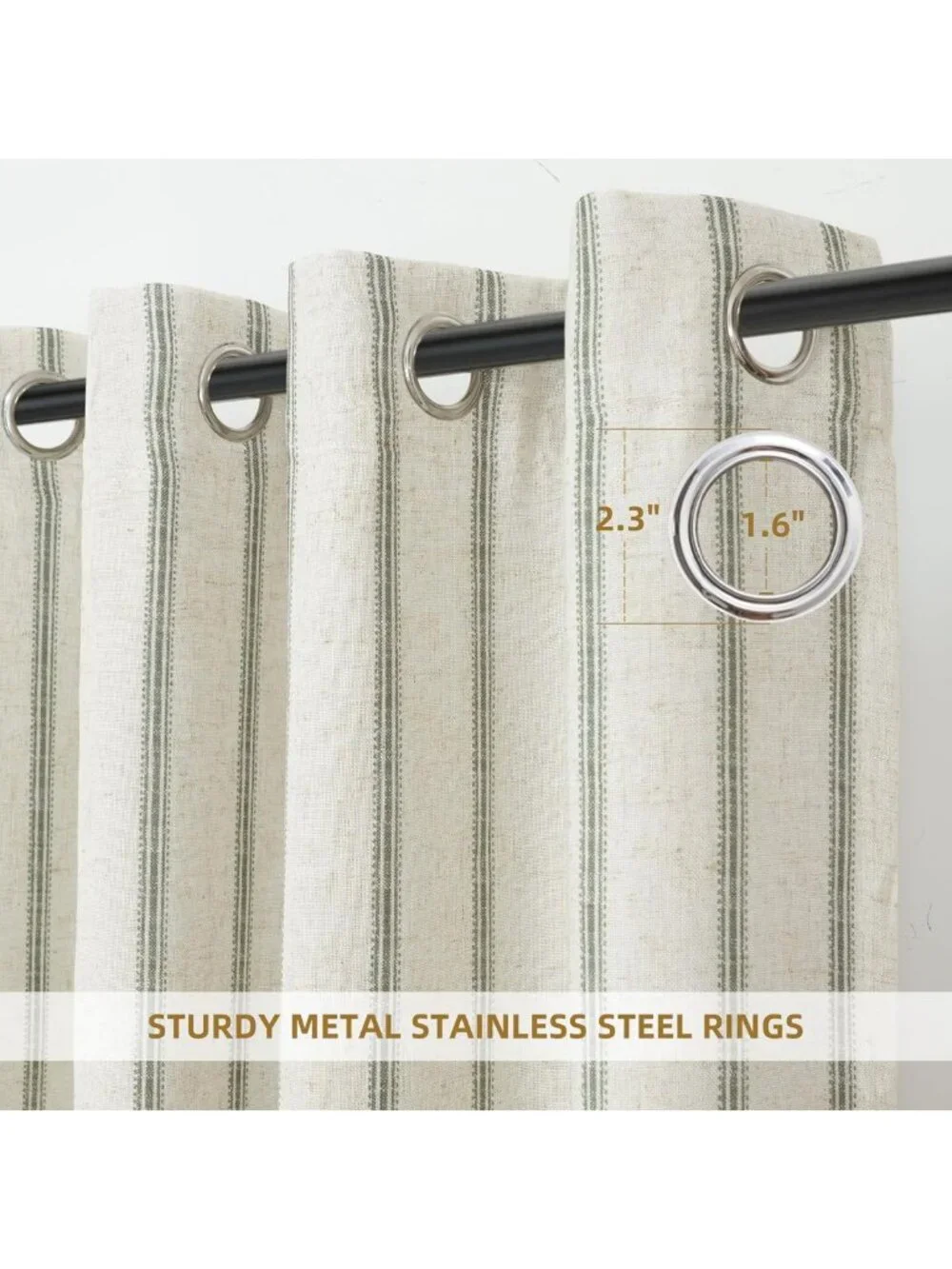 Farmhouse Striped Blackout Curtains 84